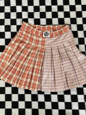 The Ragged Priest Split Pastel Plaid Tennis Skirt